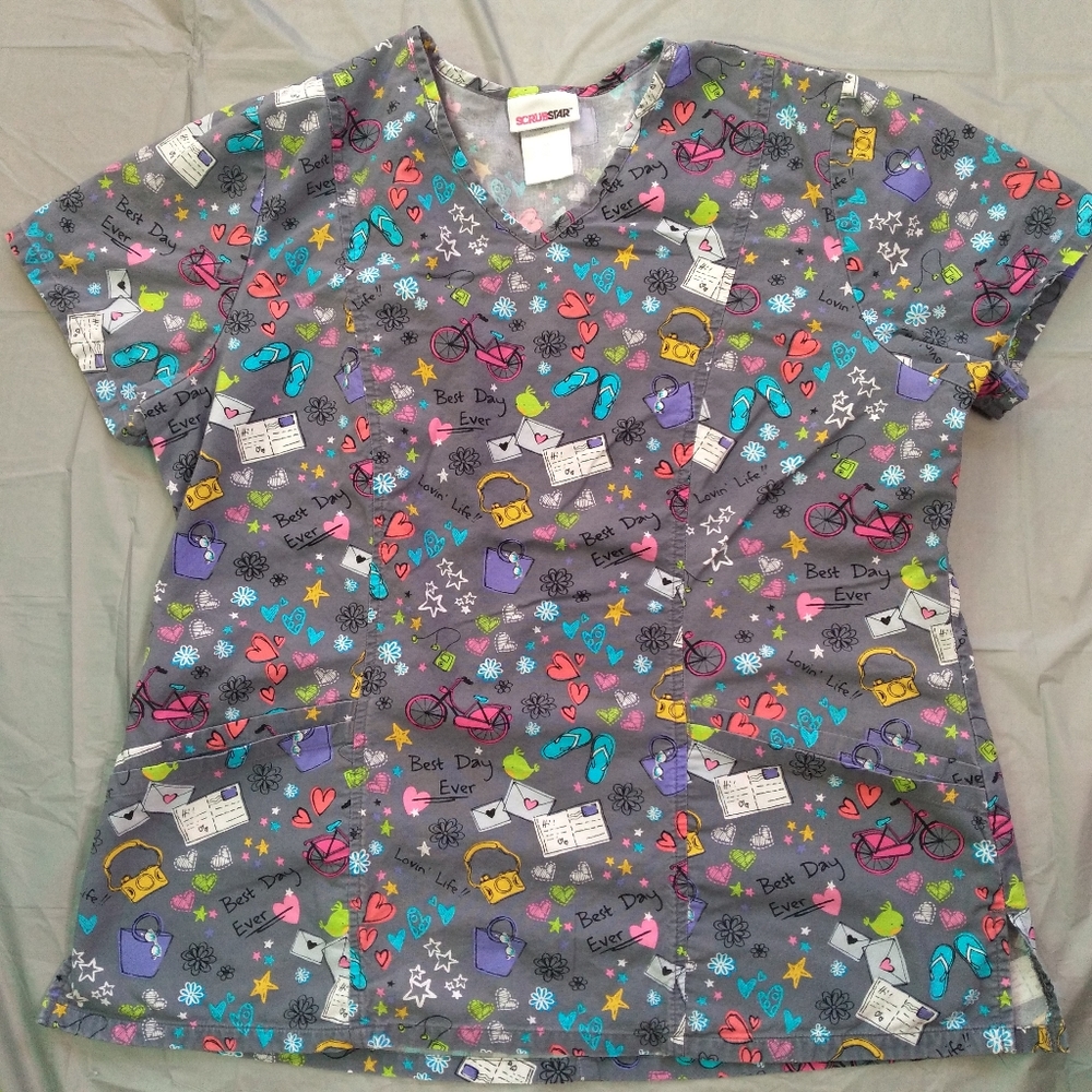 SCRUBSTAR Nursing Nurse's Scrubs Scrub Top M